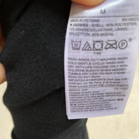 GAP Maternity Women Black Velvet Round Neck Stretchy Pullover Elegant Dress Sz M - Picture 9 of 9